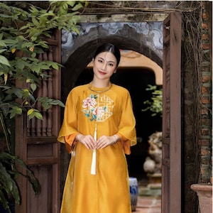 New Year Ao Dai ( 3 Colors) P17 Ao Dai Viet Nam | Women Vietnamese Long Dress| Lunar New Year |Traditional Ao Dai with pants