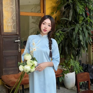 New Year Ao Dai ( 3 Colors) Pre made Vietnamese long dress| Ao dai for bridesmaids  no pantP011