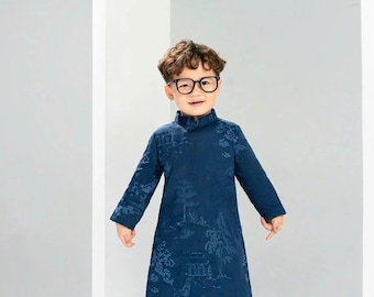 Ao Dai Boy NO PANTS| Ao Dai Kids| Pre-made Traditional Vietnamese Ao Dai | Lunar New Year | Ao Dai for Boy |ADN18