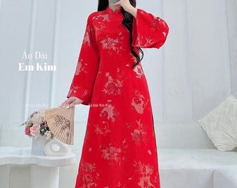 Trendy Gam Red Ao Dai |B28|  Ao Dai for women| Lunar New Year|  modern vietnamese dresses| Tet |