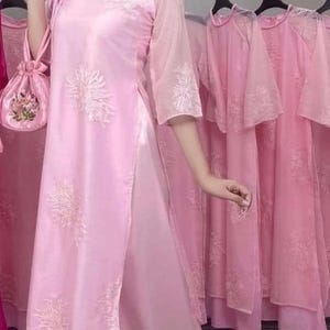 Embroidery Ao Dai Multiple color  | Pre made Vietnamese long dress| Ao dai for bridesmaids K16