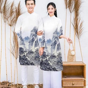 Ao Dai women modern gam xop Ao Dai Viet Nam | Women Vietnamese Long Dress| Lunar New Year |Traditional Ao Dai with pants K17