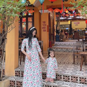 Lụa Mỹ Mommy and Daughter MB31| Ao Dai Viet Nam | Pre-made Ao Dai Cach Tan| Lunar New Year |