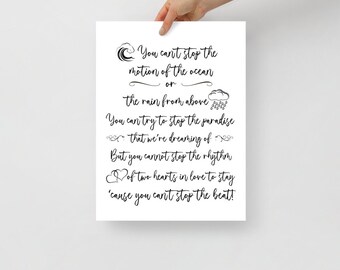 Can T Stop Lyrics Etsy