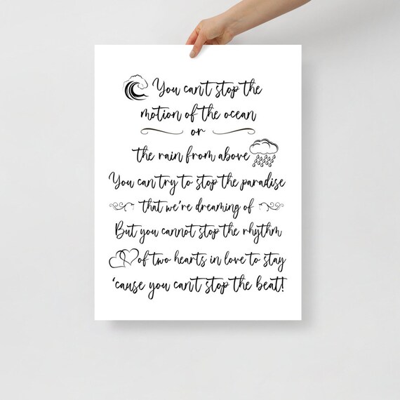 You Can T Stop The Beat Lyrics Print Hairspray Musical Etsy You Can T Stop The Beat Lyrics Print Hairspray Musical Etsy