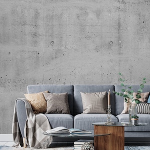 Concrete Grey Wallpaper I Grey Wall Mural I Clean Concrete Wall Decor I Modern Minimalist Wallpaper I Custom Wallpaper I Concrete Home Decor