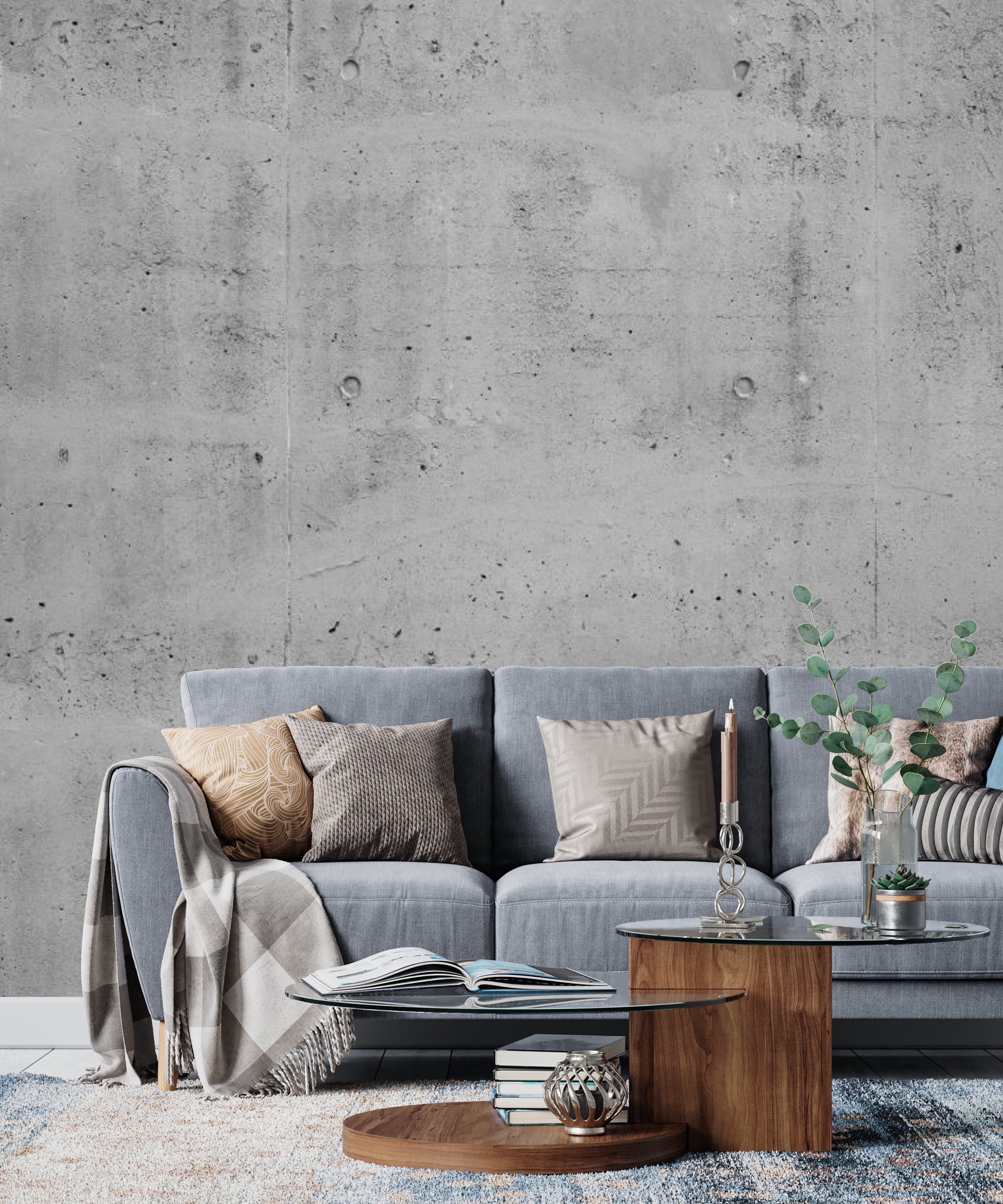 Concrete Grey Wallpaper Grey Wall Mural Self Adhesive Mural Etsy UK