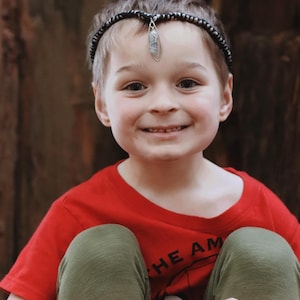 Fourth Wing Inspired Circlet: Black & Silver Woven Gemstone Headpiece