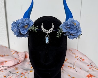 Moontide Crown: Queen Dragon Horns, Wind and Waves Goddess, Cosplay Headpiece, Renaissance Faire