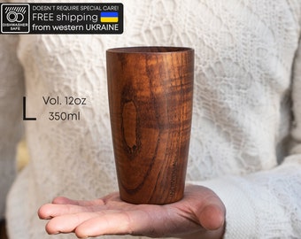 DARK ASH L. Dishwasher proof. Wooden Coffee Mugs. Eco friendly. Handmade. Best gift. Hydrophobic. Natural wood coffee mug. For any drinks