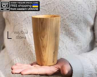 LIGHT ASH L. Dishwasher proof. Wood tea cup. Mug. Eco friendly. Handmade. Best gift. Hydrophobic. Natural wood coffee mug. For any drinks