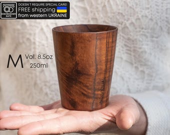 DARK ASH M. Dishwasher proof. Wooden Coffee Mugs. Eco friendly. Handmade. Best gift. Hydrophobic. Natural wood coffee mug. For any drinks