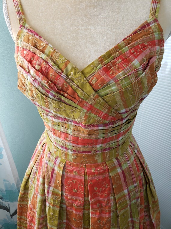 Delightful!  1950s  Greta Plattry  Plaid Sundress… - image 6