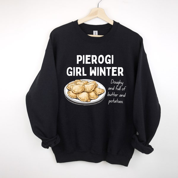 Pierogi Girl Winter Crewneck Sweatshirt - Pittsburgh - Pierogi - Polish