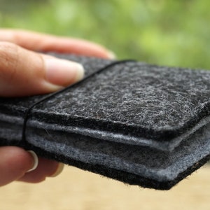Portacarte in feltro, portacarte in feltro grigio, portacarte minimalista, portacarte in feltro vegano, porta carte bancarie Unisex, porta biglietti da visita