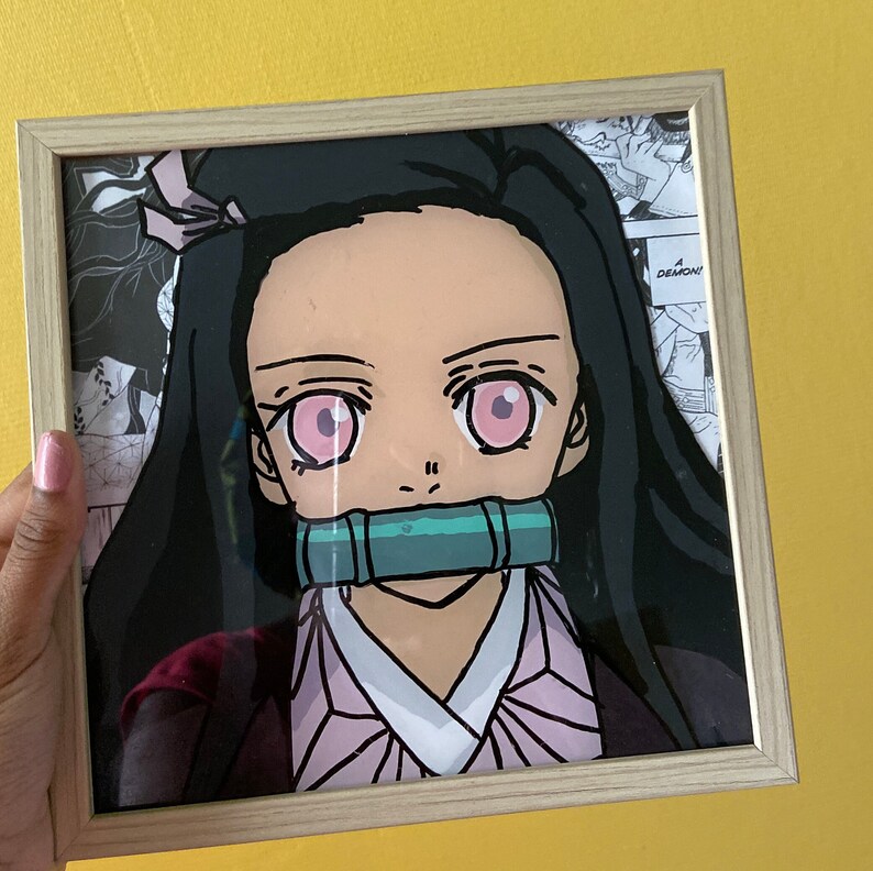 Nezuko Peinture Demon Slayer Nezuko Glass Painting Etsy
