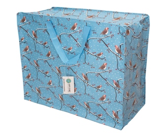 Cute Winter Robins Storage Bag - Created from Recycled Plastic Bottles