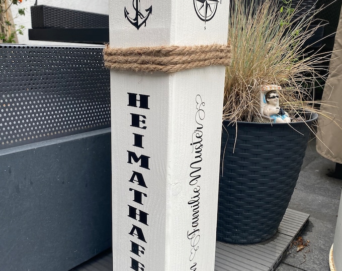 Featured listing image: Personalized bollard with your name or desired text, different heights, individual home port favorite island coordinates wedding
