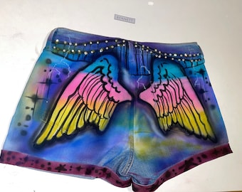 Customize airbrush Angle Booty Shorts