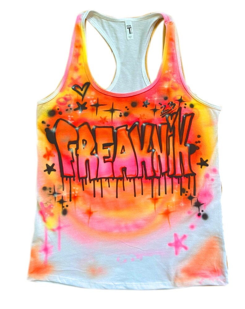 Dog Muscle Tank Top Airbrush 80's Inspired Beach Sun Swim Quick Dry Shirt  Free Shipping