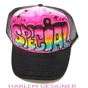 Airbrush customize trucker hat