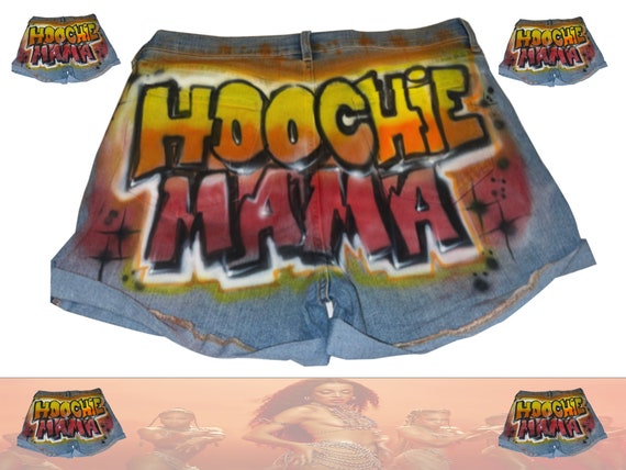 HOOCHIE Momma Airbrush Custom Denim Jeans Booty Short - Etsy