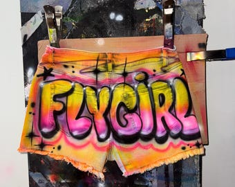 fly girl custom airbrush shorts for freaknik