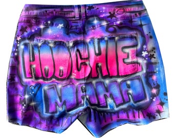 freaknik hot pink and purple hoochie mama booty shorts