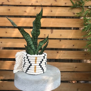 Macrame planter: Geometric design