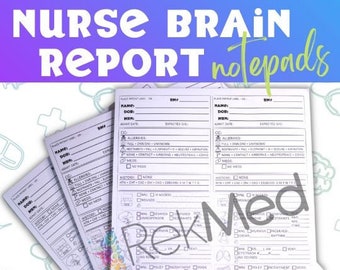 NURSE 'BRAIN' REPORT writing notepads