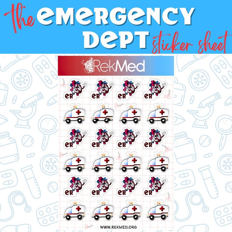 Emergency Room Sticker Sheet - Etsy