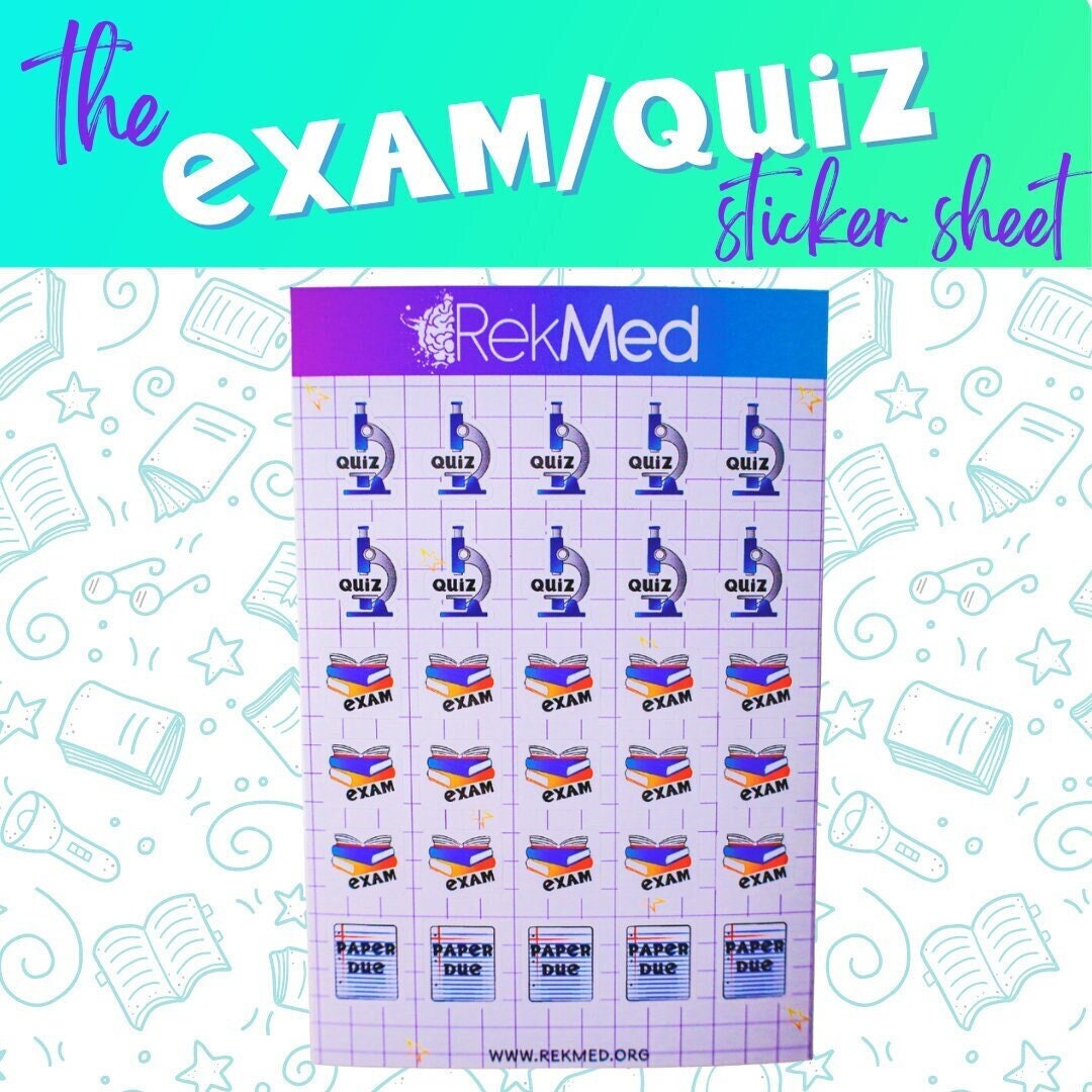 Example Exam Question Sticker Exam & Study Sticker Sheets - Etsy