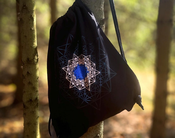 Hand Decorated BackPack - "Hexagon"