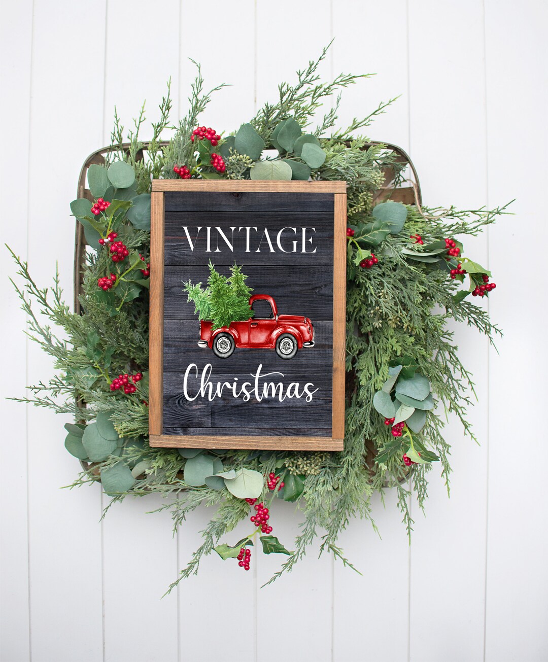 Vintage Red Truck Christmas Printable Red Truck Christmas - Etsy