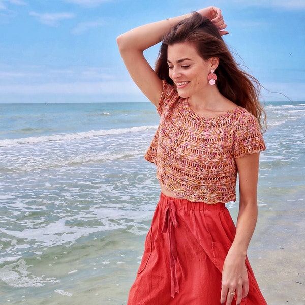 Captiva Crop Top / Shirt / Tee / Crochet Pattern