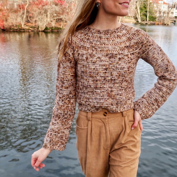 Ceniza Sweater Crochet Pattern / Crochet Sweater Pattern,  Women Pullover, Jumper, Top Down Sweater PDF