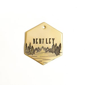 Sunny Adventure Pet ID Tag, Lake & Trees Dog Tag