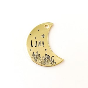 Moon shaped 2025 dog tag