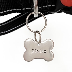 Bone Dog Tag, Pet ID Tag, Gold Bone, Silver Bone, Personalized Bone Tag, dog tags for dogs
