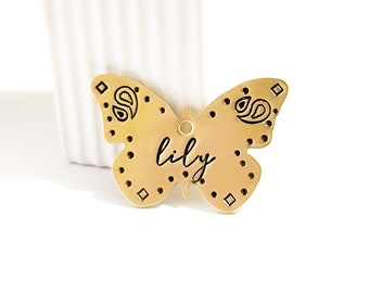butterfly dog tag