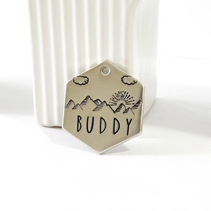 Adventure dog Tag, dog tag for dogs, Pet ID Tag, Lake Dog Tag, Gold Dog Tag, Silver Dog Tag, dog tag for dogs, mountains dog tag, custom