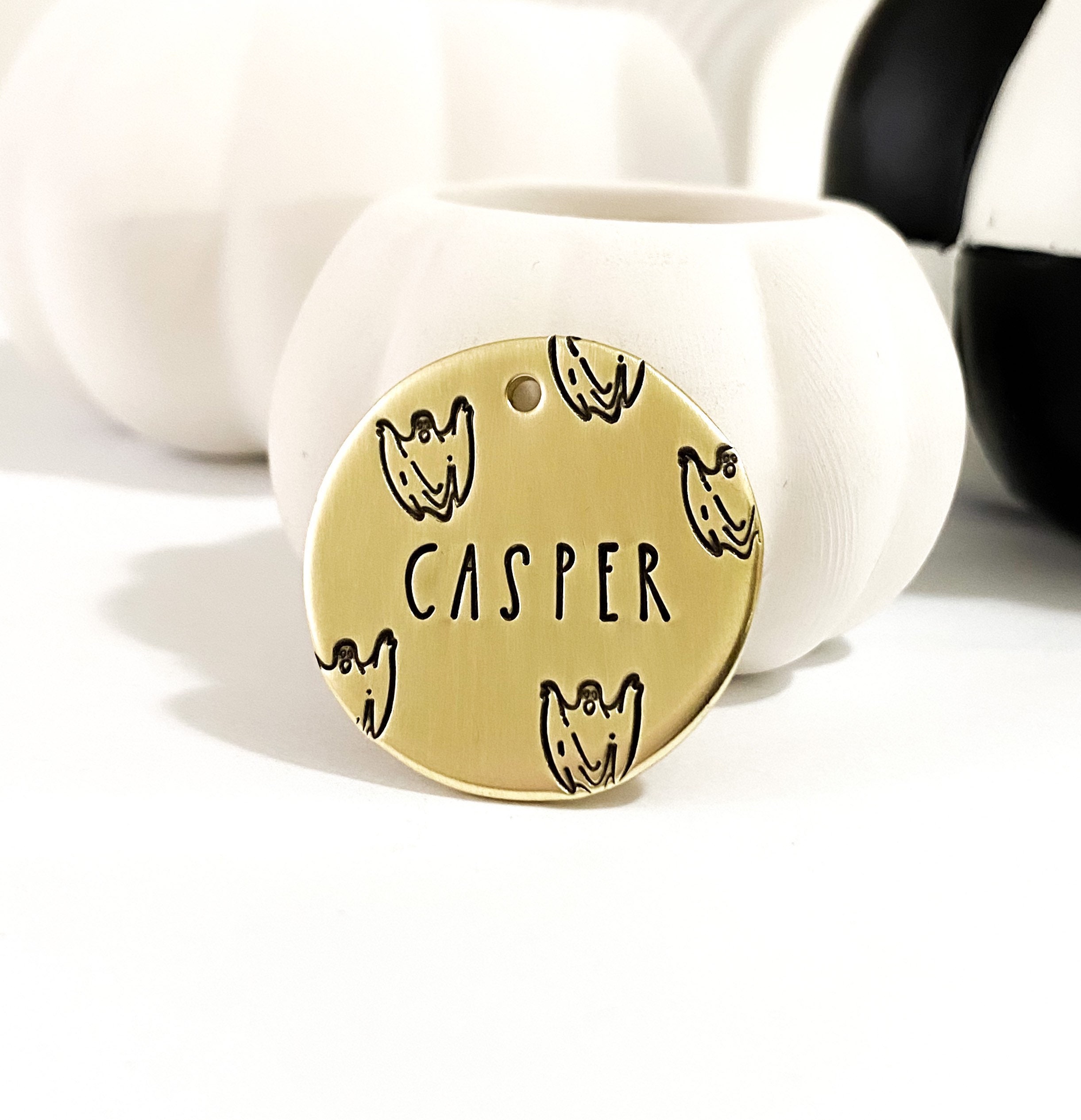 Ghost Dog Tag Halloween Dog Tag Fall Dog Tag Pet ID Tag Dog Etsy