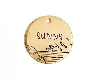 Lake Sunset Pet ID Tag, Adventure Dog Tag