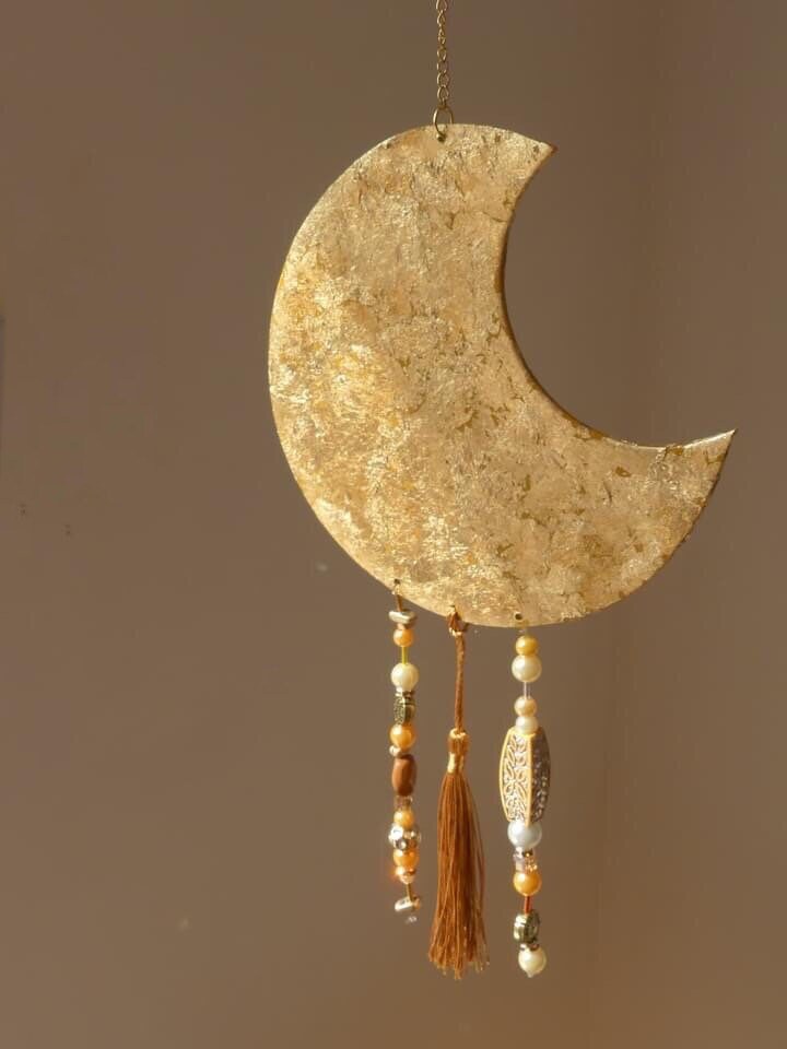 Décoration Murale Lune , Moon Phase Lunaire Guirlande Suncatcher, Attrape Lumière
