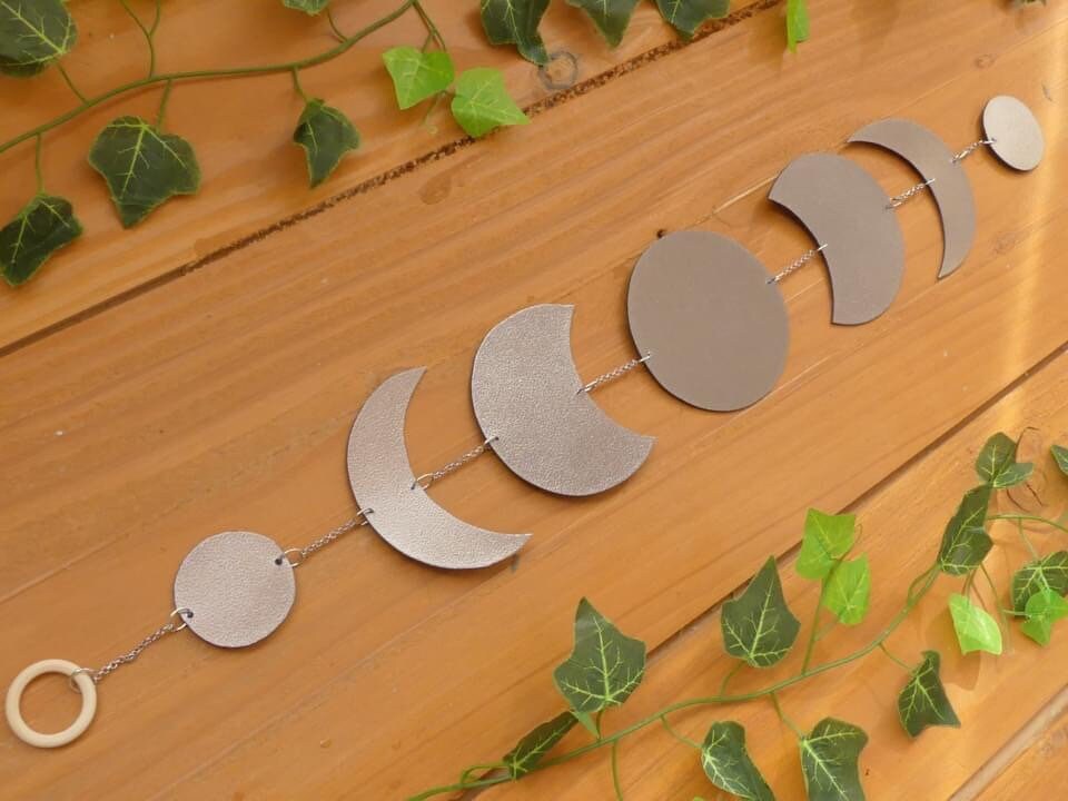 Guirlande Lune , Phase Lunaire Mobile Moon Or Guirlande Deco Bohème