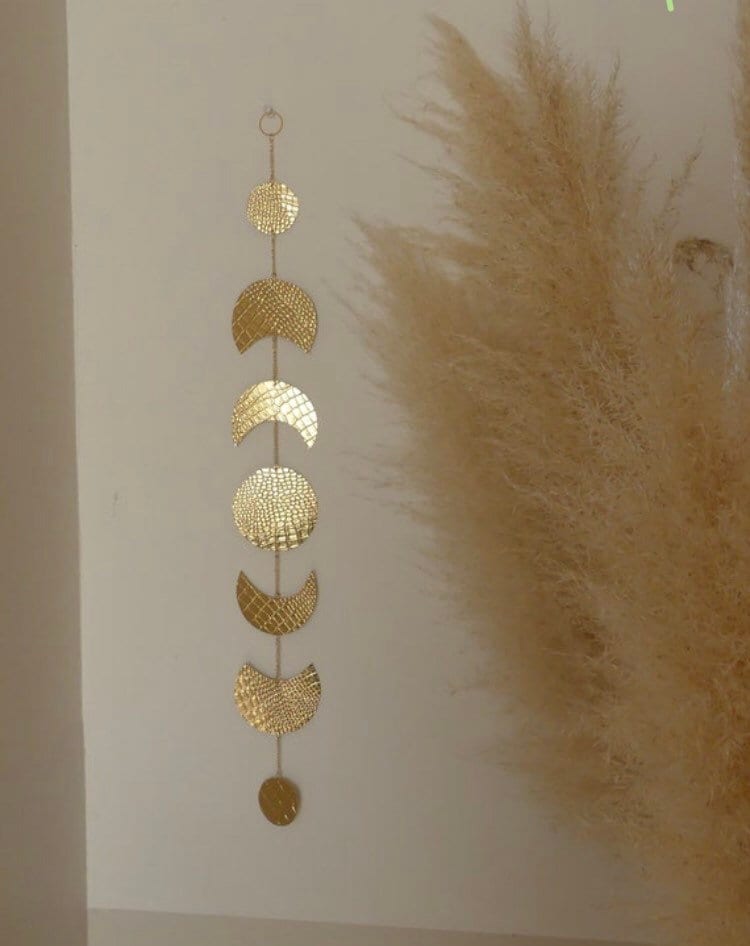 Décoration Lune Doré Moon Phase , Guirlande de Décoration Zen Lunaire