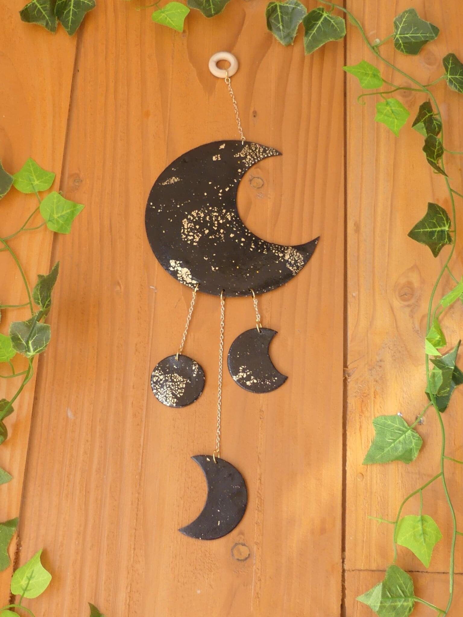 Décoration Murale Lune , Moon Phase Lunaire Deco Bohème et Spirituelle Guirlande de Lune