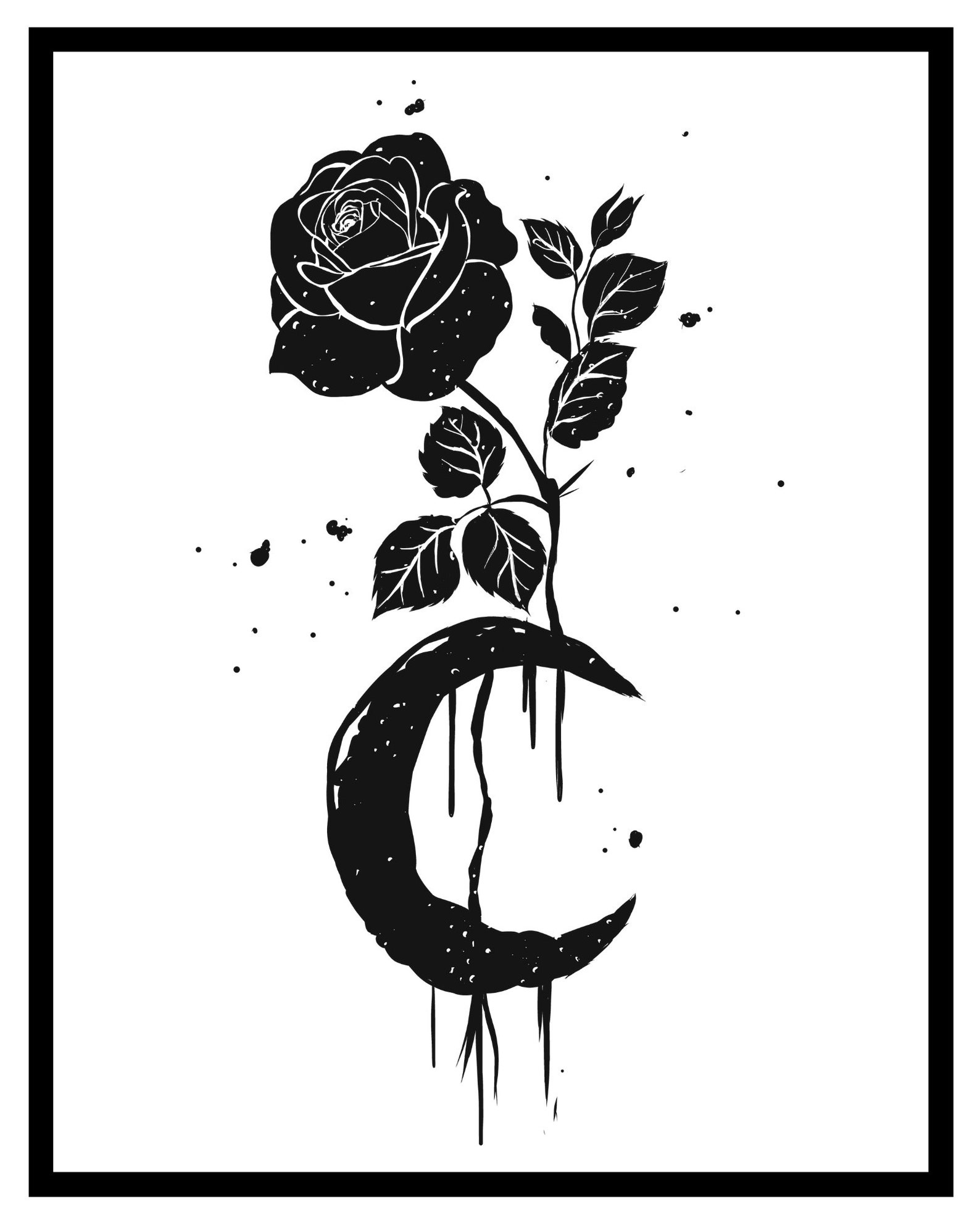 Black Rose Art Print 10 X 8 Inches Digital Download Etsy