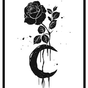Black Rose |  Art Print | 10 x 8 Inches | Digital Download