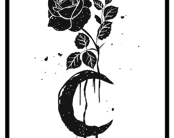 Black Rose |  Art Print | 10 x 8 Inches | Digital Download